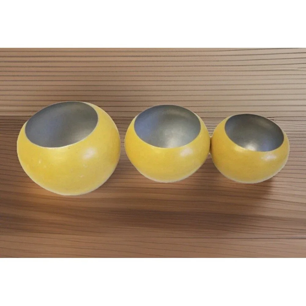 Vintage Chrom-Ever Yellow Apple Canister Set 3 Pc MCM Anodized Aluminum